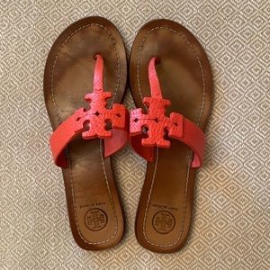 Tory Burch, Moore Flat Thong Sandal in Poppy Coral